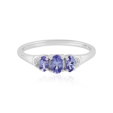 Tansanit Trio Silber Ring