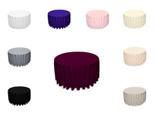 Polyester Tischdecke Tischtuch Rund Tischbezug Farbe und Größe Wählbar Neuware