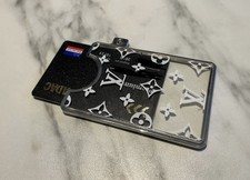 Louis Vuitton  Kartenetui Hülle transparent Acryl Chrom Monogram Anhänger 