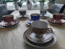 6 dreiteilige Sammeltassen "Lichte Fine China" Made in GDR