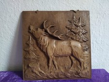 HOLZBILD röhrende Hirsch 3D