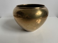 Schöner Messing Blumentopf Übertopf Vase Poliert  goldfarben H 15 cm