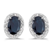 LXR 10k Weißgold Oval Saphir