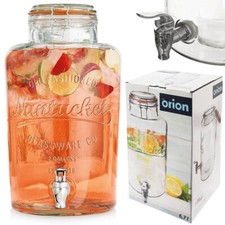 Getränkeglas Getränkespender  Glaskrug mit Getränkehahn Zapfhahnflasche 6,7 L