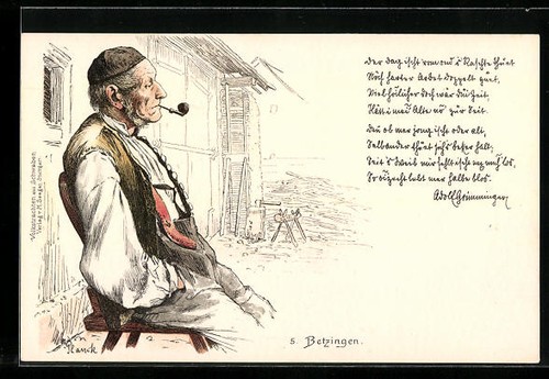 Lithographie betzingen bauer - lithographie, betzingen,