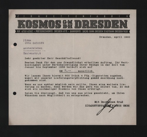 Dresden brief 1940 kosmos - brief, 1940,