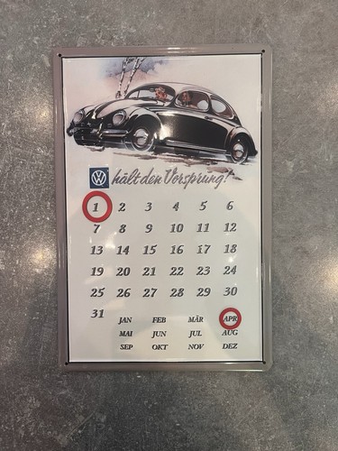 Blechschild mit kalender - mit,