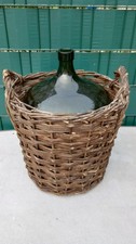 Sehr Alter Mundgeblasener Gärballon,Weinballon,  Mit Original Weidenkorb.