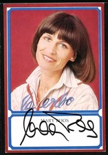 Ansichtskarte Musikerin Mary Roos im gestreiften Hemd, Autograph 