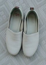 Ecco Leder Nappa Halbschuh Damen Slipper Mokassin Gr. EU 38 weiß gebraucht