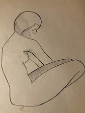 Schöne Zeichnung Art 1960 Auf