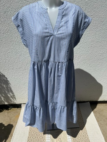 Esprit kleid blau weiss - blau,