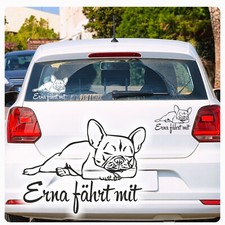 Auto Aufkleber Französische Bulldogge Name Autoaufkleber Hund Pfoten A3019 