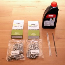 2x Gardexx  Sägekette 0,325" 1,5mm 76TG, Kettenöl, Feile für Scheppach CSP5300