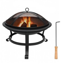 Grafner Feuerschale mit Funkenschutz Feuerstelle 3in1 Grillschale Feuerkorb