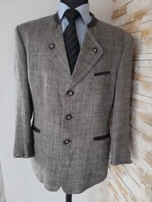 LANDHAUS 100%LEINEN Trachten Sakko Blazer Jacke Gr. 27 braun