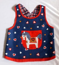 ❤️Handmade Kleid Schürze Mädchen Trägerschürze Tasche Wendekleid PippiLangstrump