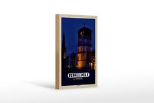 Holzschild Städte Düsseldorf Schlossturm Baukunst 12x18 cm Deko Schild