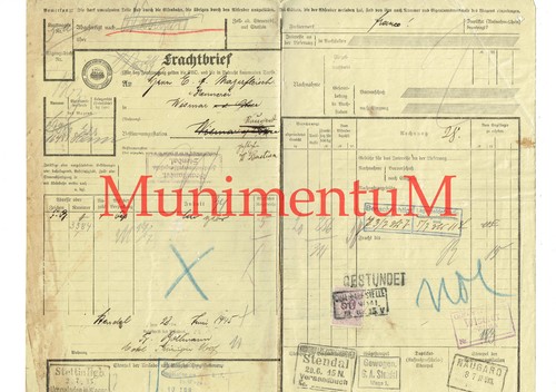 Frachtbrief 1915 nebenbahn - 1915,