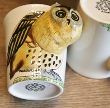 1354 Becher Tasse Jameson & Tailor Dekor Eule H 9,5 cm Durchmesser 8,5 cm 0,3L 