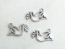 5x Anhänger Taube 13x19mm Charms Vogel Frieden Schmuck Deko Armband Basteln
