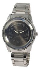 Alain Miller Herrenuhr Zifferblatt Schwarz Gliederarmband silberfarbend SAM55