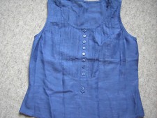 Damen Sommer Bluse Gr 36 blau 100 % Bio Seide Cocon