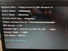 HP compaq presario cq61