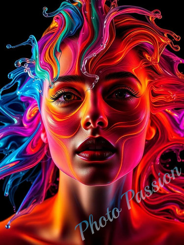 Foto portrait frau neon - a4,