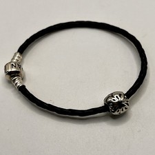 Pandora Armband schwarz geflochtenes Lederband mit 1 Charm Majestätischer Schmetterling #790524