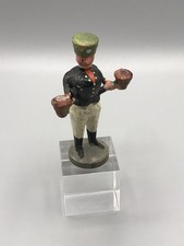 Antiker Kleiner Brotteig Erzgebirge Bergmann Holz Figur Alt Rarität Kerzenhalter