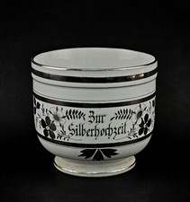 A-9240312 Porzellan Blumentopf Silberhochzeit Schlesien Um 1900