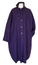 Bouclé Mantel Übergangsmantel Jacke Dunkelviolet Gr. 54, 56, 58 ,60, 62, 64