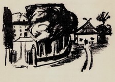 H. Max Pechstein - Gutshof und Insthäuser - Lithographie 1917