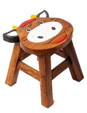 Kinderhocker aus Holz, Sitzgruppe, Kinderstuhl, Kita, Kuh