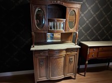 Antik Jugendstil Buffetschrank Buffet Wohnzimmerschrank Marmor 120x200x45cm