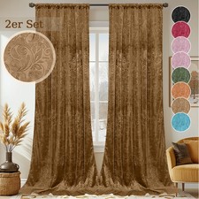 Luxus Samtvorhang 2er Set Verdunklungsgardine Blickdicht Thermogardine Schwere