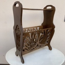 Zeitungsständer Holz Schnitzereien Ornamente vintage alt Tischchen im Jugendstil
