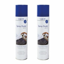 2 x LogiLink RP0001 Reinigungsspray Spray Duster Druck Luft Dose 400ml Tastatur