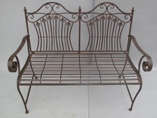 Gartenbank Metallbank Sitzbank rustikal Antik Stil Eisen Parkbank Breite 120cm