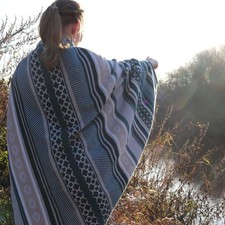 Biederlack poncho wohnmantel - poncho,