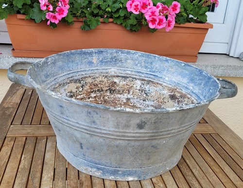 Zinkwanne rund 43cm - rund, 19,5*43cm
