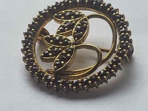 Antik granat brosche - antik, silber