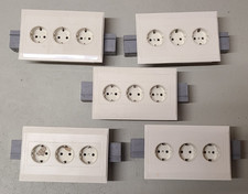 TEHALIT L 6500 Steckdose 3fach mit Abdeckung für 170er Kabelkanal - 5 Stück