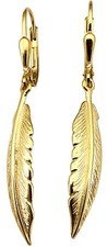 Ohrhänger Feder echt Gold 333