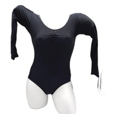 Martene Gymnastikanzug Kinderbekleidung Langarm Nylon Lycra Schwarz Trainieren S