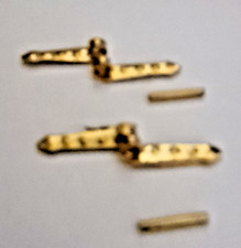 2 Scharniere 16x2mm historische  Form 2 teilig, Metall dünn + angedeutete Nieten