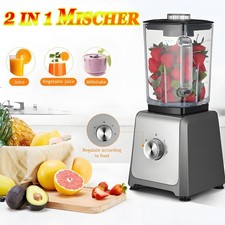 Mixer Hochleistungsmixer 2-in-1-Standmixer 1.6 Liter, Smoothie Maker, 2 Stufen