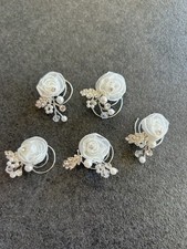 Curlies, Haarschmuck, Rose, Perle,  5 Stück, neu. 