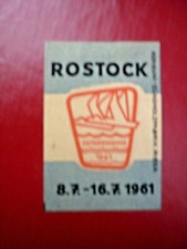 OSTSEEWOCHE 1961 in Rostock , Zündholz Etikett